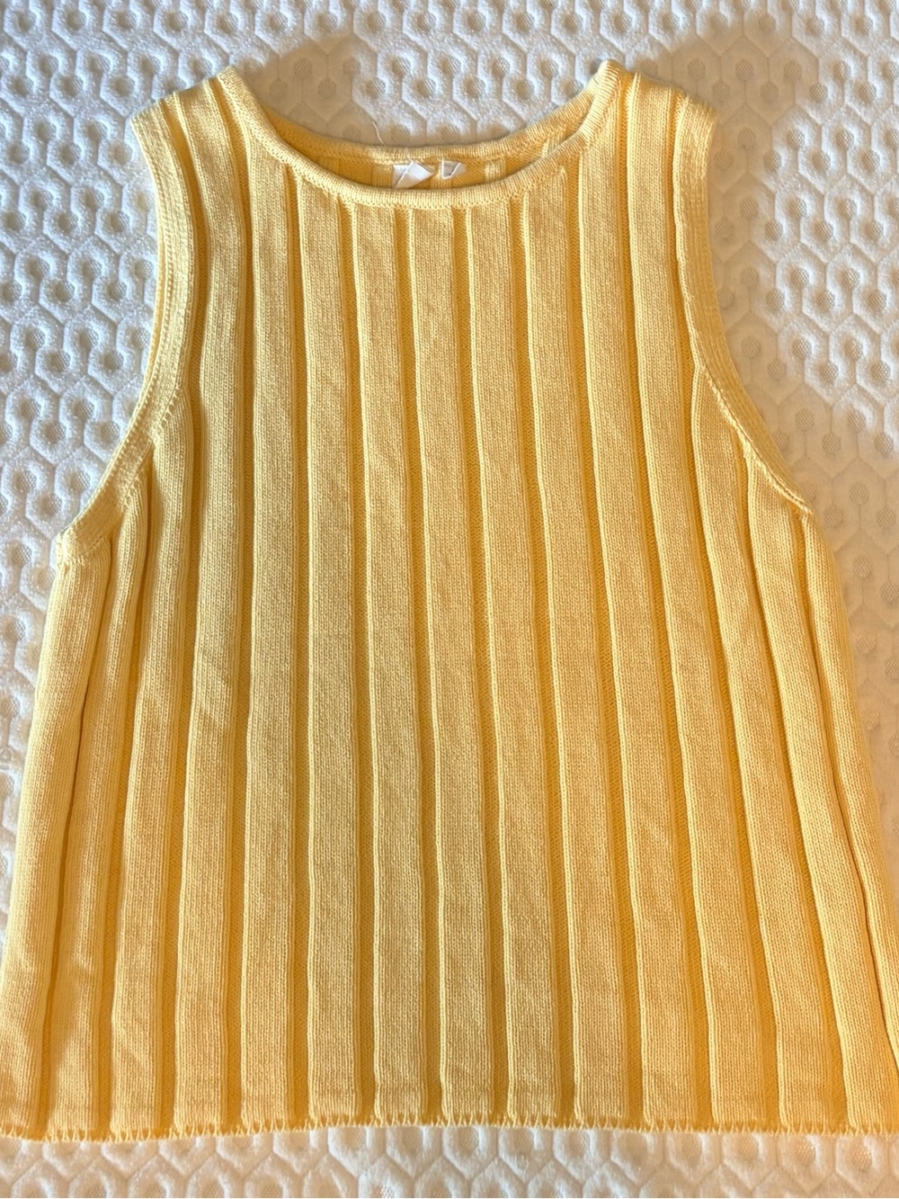 GAP Yellow Ribbed Sleeveless Crew Neck Sweater